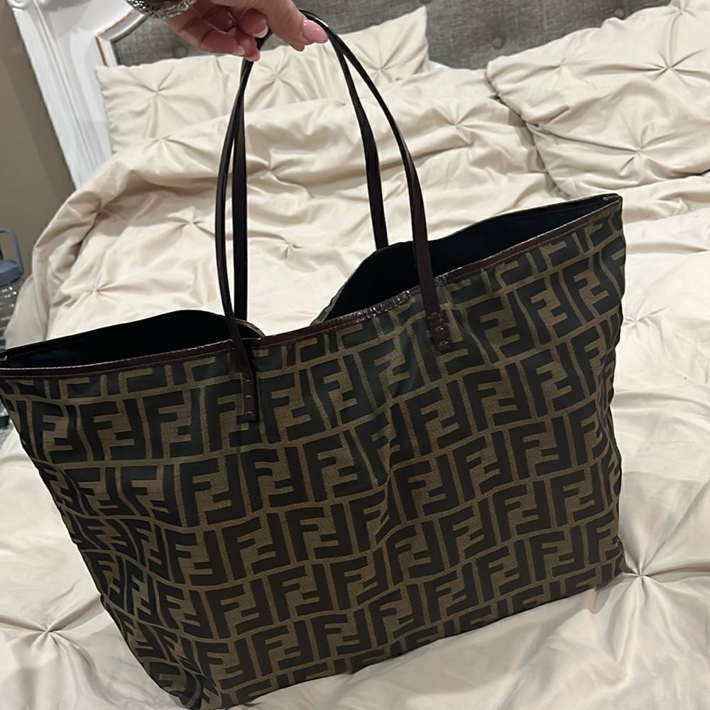 Fendi Brown and Black Zucca Tote